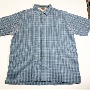 Great Northwest Blue Plaid Button  Sz 1XL Tall